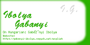 ibolya gabanyi business card